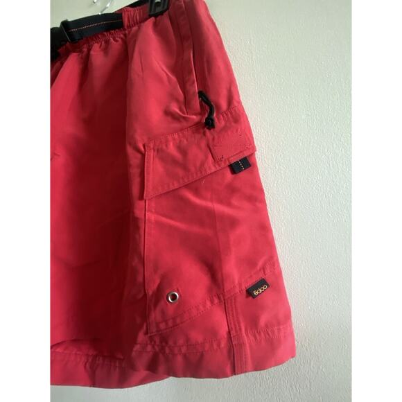 NEW OOBE Mens Cargo Trail Shorts Red Size MED Utility STRETCH w belt, Pockets - Picture 2 of 7